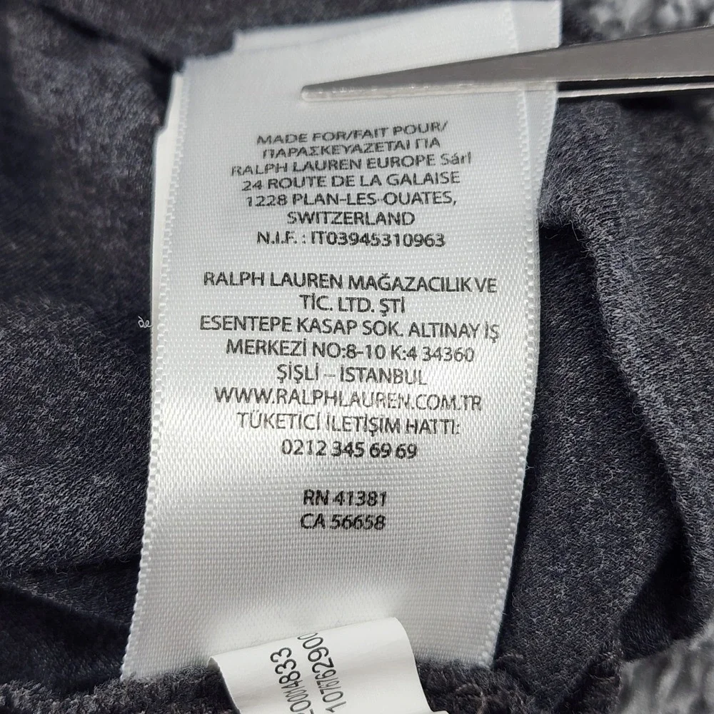Polo Ralph Lauren Shirt Mens M Heather Gray Crewneck Flesh Pony Logo Long Sleeve